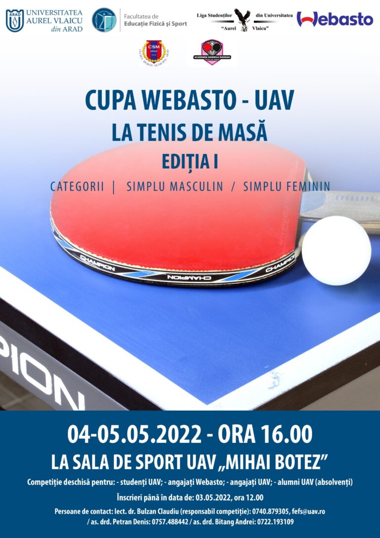 Îți place tenisul de masă? UAV te invită la competiție